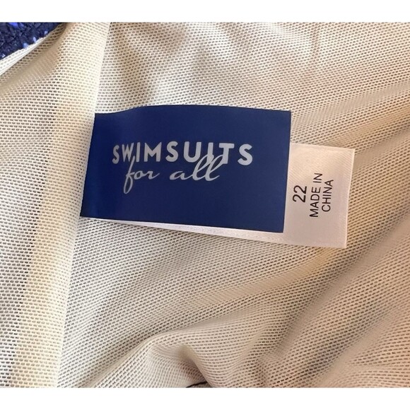 Swimsuits For All Women's Size 22 Blue Floral Tankini Top Only Empire Padded - Picture 7 of 9